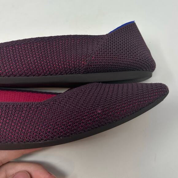 Rothy’s Retired Berry Lattice Stitch Point Flats Size 9.5 Casual Shoes Work - Picture 5 of 13